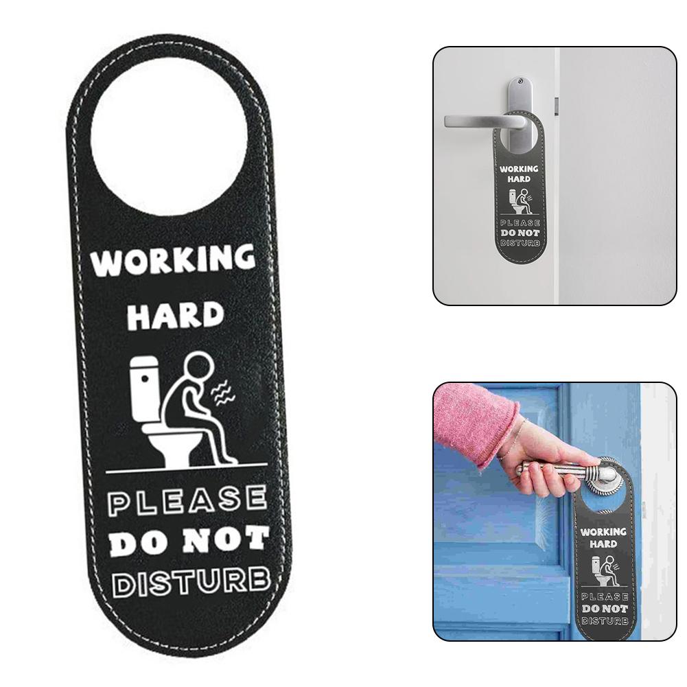 Bathroom Door Sign Do Not Disturb Sign Front And Back Sides Modern Decorative Style Sleek Design Strong PU Material