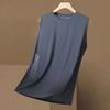 Men Vest Round Neck Sleeveless Breathable Holes Tank Tops Color Block Quick Drying Summer Ice Silk Camisole Fitness Training Activewear