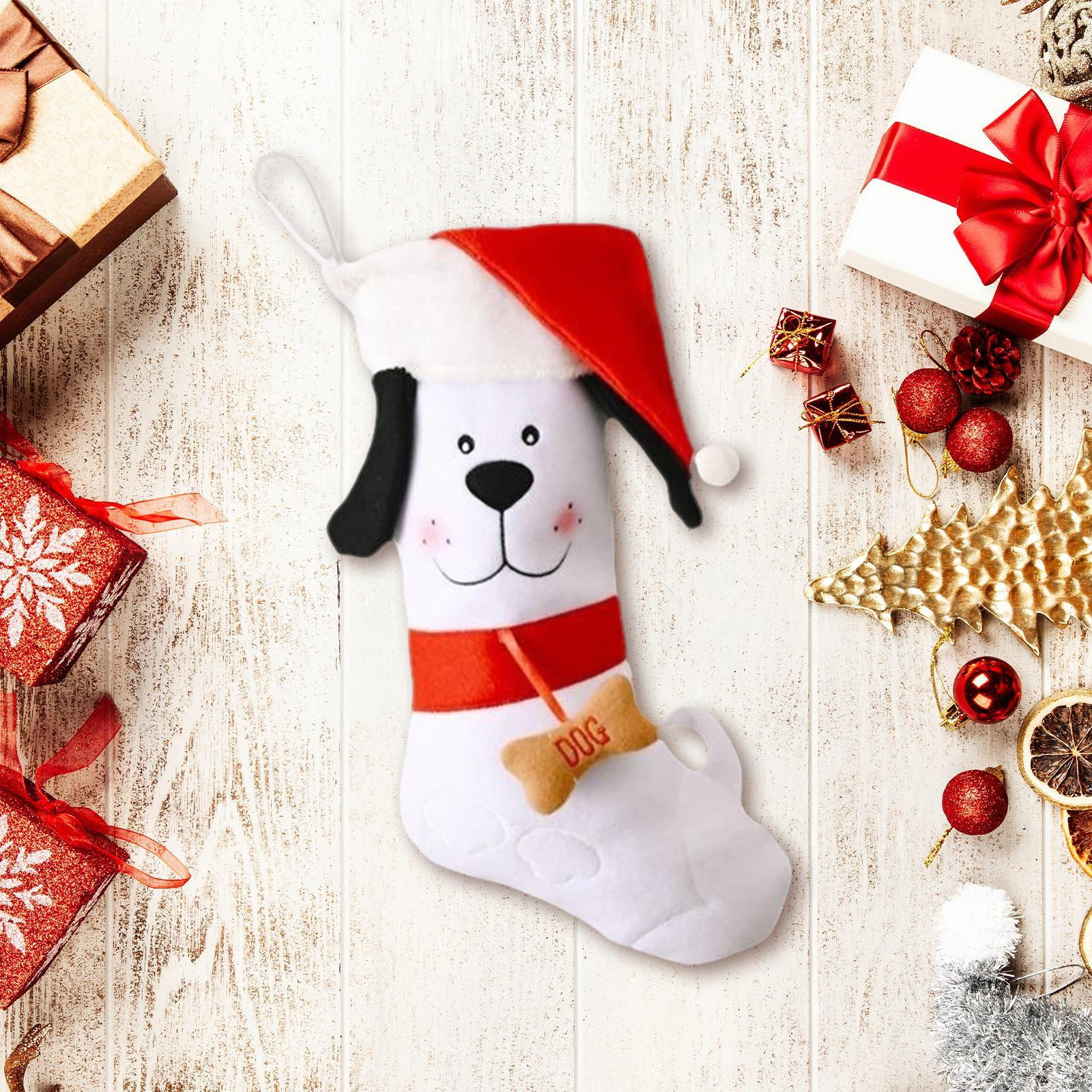 

Різдвяна панчоха. Святкові чудові шкарпетки. Подарункова сумка. Ялинкова прикраса для спальні білий