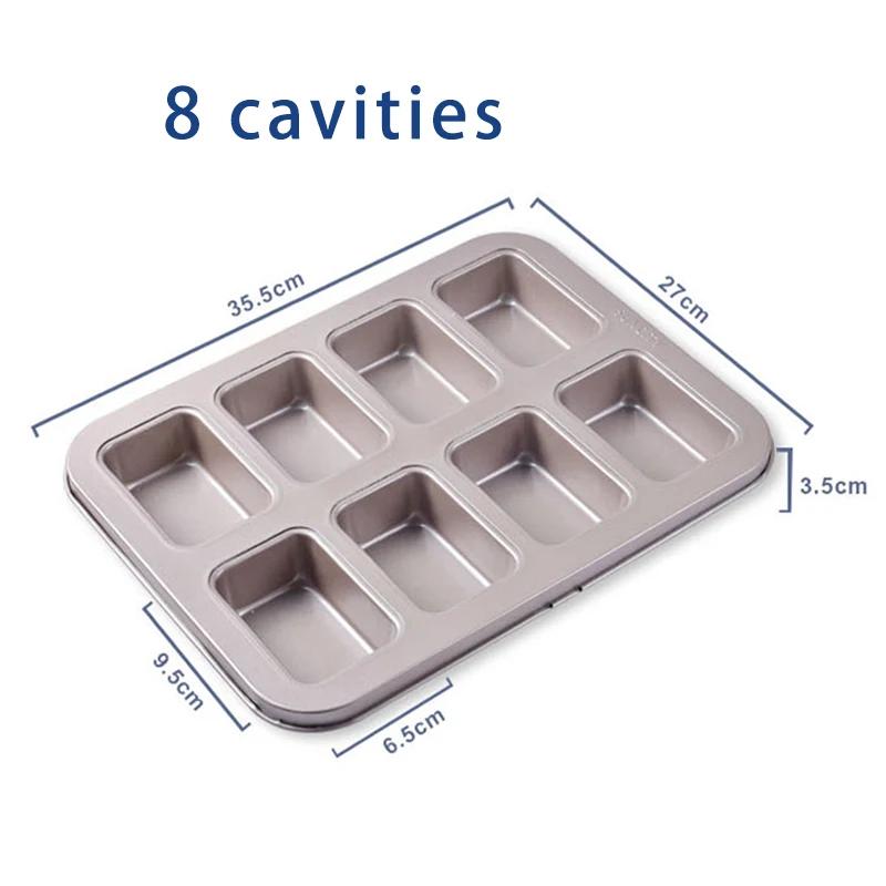 

Форма для выпечки торта Финансье на 8 чашек Мини-брауни Квадратный кекс Маффин Маленький банановый кукурузный хлеб Мясной рулет Жестяной противень с антипригарным покрытием