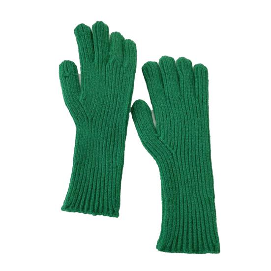 

1 пара зимних перчаток, толстые вязаные, мягкие, теплые, эластичные, мягкие, однотонные, с сенсорным экраном, на кончиках пальцев, противоскользящие, морозостойкие, велосипедные, уличные перчатки зелёный