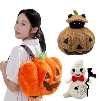 Neuer Kürbis-Rucksack Actionfigur Geisterstock Superweiche Puppen Gemüseserie Tasche Wurfkissen Spielzeug Mädchen Halloween Geschenke Dekor