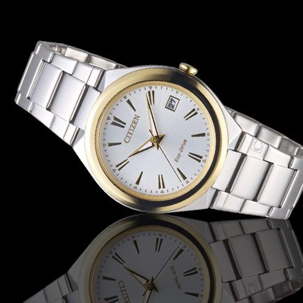 Citizen Silver Japanese Automatic Dress Watch Women's Eco-Drive FE6024-55B Stainless-Steel