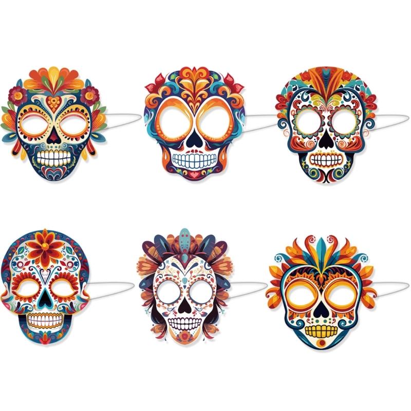 Full Bone Masquerade Masks Costume Masks Carnivals Bar Mexicans Party Cosplays 1 разноцветный