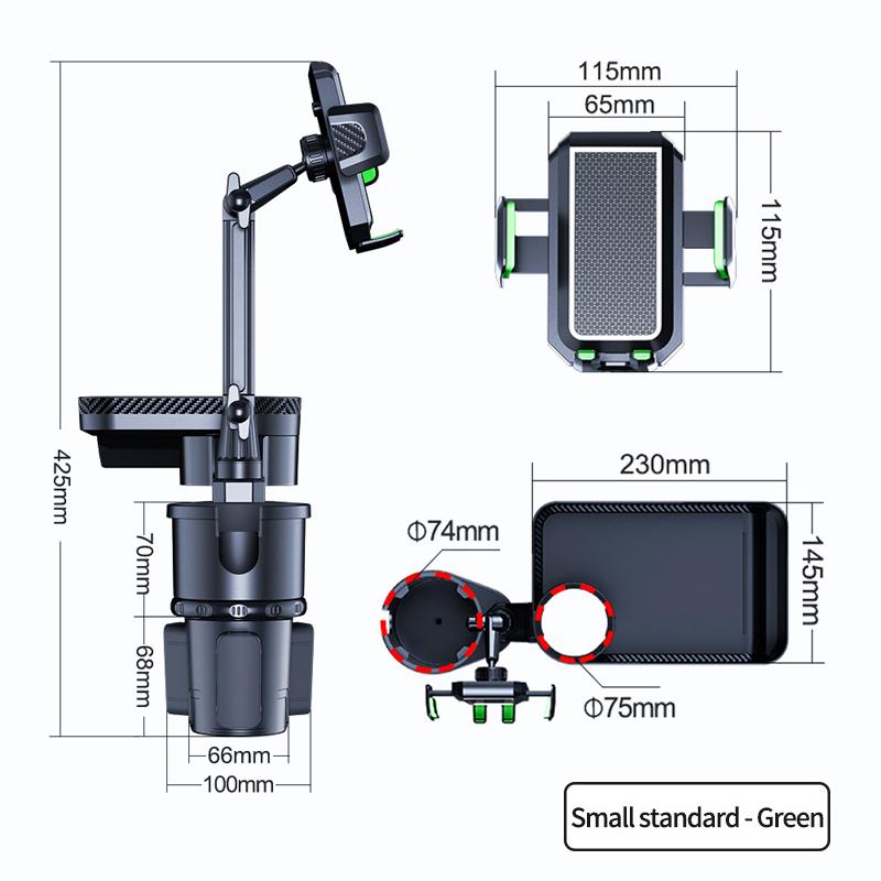 4-in-1 Multi-purpose Car Cup Holder: 360-degree Rotating Car Tray with Mobile Phone Holder and Beverage Holder