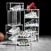 1pcs Shoe Box Home Shoe Rack Side Opening Anti Oxidation Hat Display Basketball Shoes Display Wall Acrylic Shoe Box