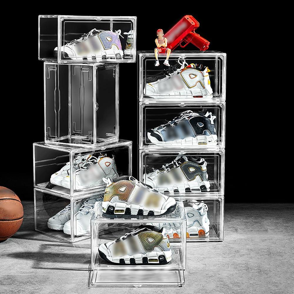 1pcs Shoe Box Home Shoe Rack Side Opening Anti Oxidation Hat Display Basketball Shoes Display Wall Acrylic Shoe Box