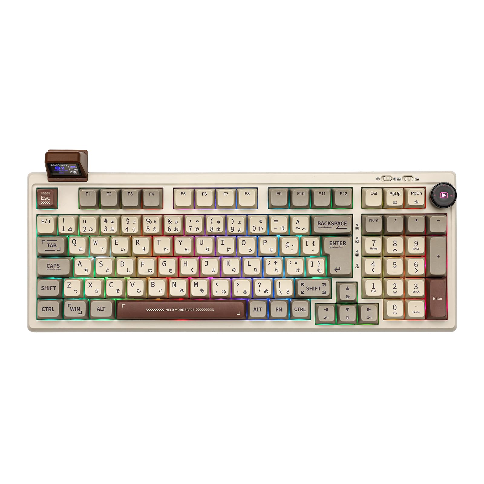 

Японська розкладка Бездротова механічна клавіатура EPOMAKER RT100 Екран дисплея та прокладка ручки гучності Ігрова клавіатура Сумісна з гарячою заміною Спеціальна клавіатура