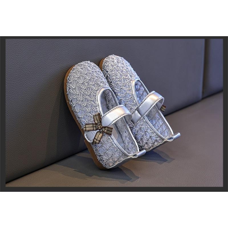 Girls' Princess Shoes Soft-Sole Non-Slip Leather Shoes, Breathable Mesh Hollow-Out Casual Shoes for Toddlers