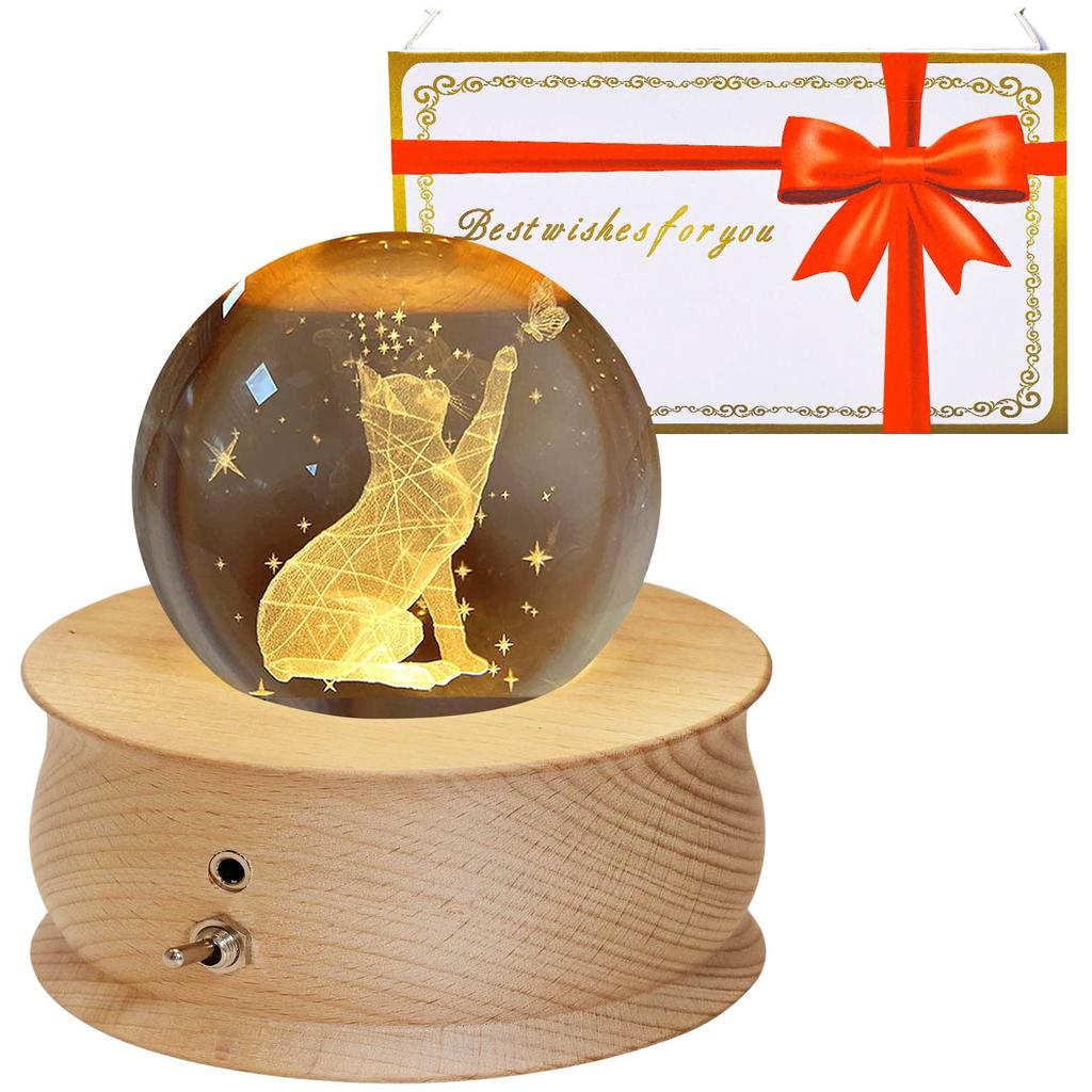 Latest Authentic Music Christmas Snow Crystal Moon 1200mAh LED Ambient Projection Automatic Stylish and Relaxing Wedding Anniversary Day Cute and