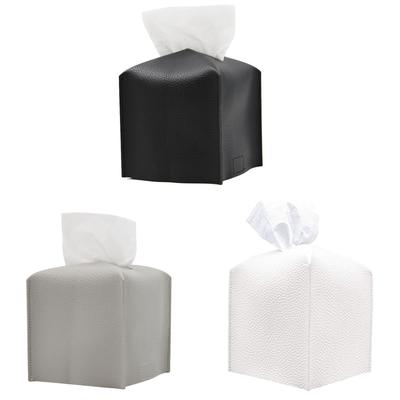 PU Leather Tissue Box Retro Tissue Box Square Tissue Box Cover Car Home Living Room Bedroom Kitchen Desktop Storage Box