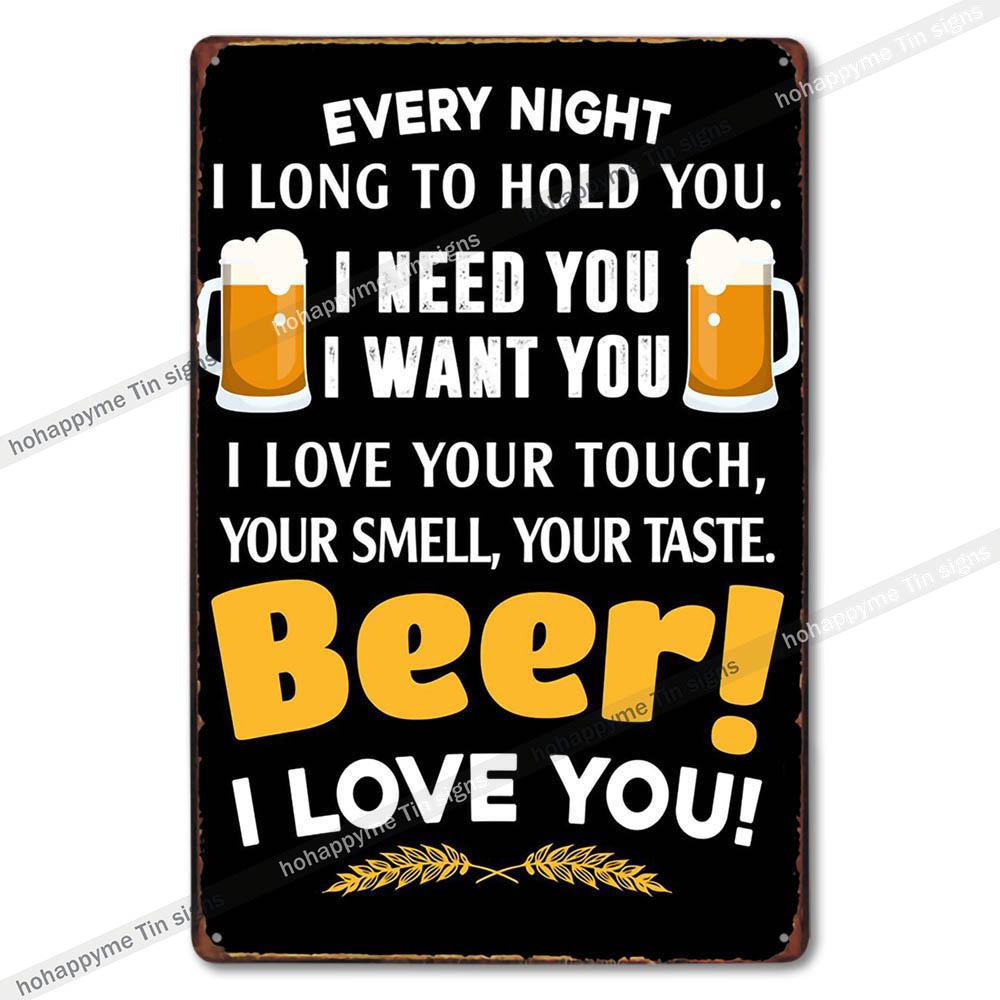 Retro Collectible Beer Tin Sign Metal Plaque Man Cave Garage Shed Decoration - 8x12in 20x30cm