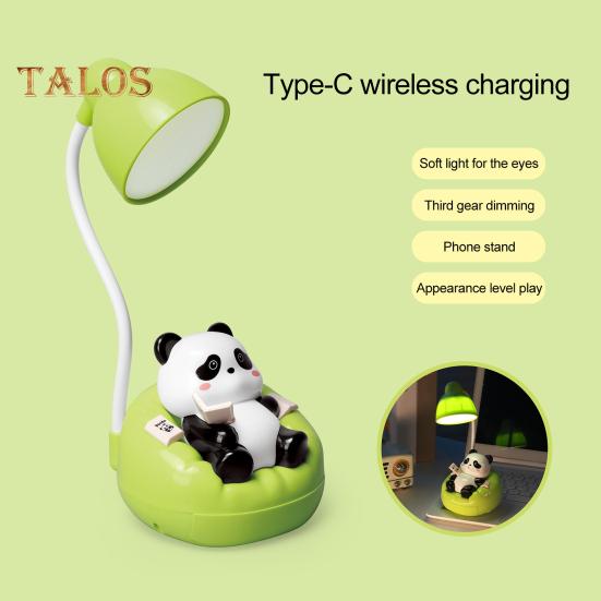 Panda Nachtlicht LED Schreibtisch Nachttisch Leselampe mit Schublade Dimmbar Wiederaufladbar Panda Tischlampe für Kinderzimmer Schlafzimmer