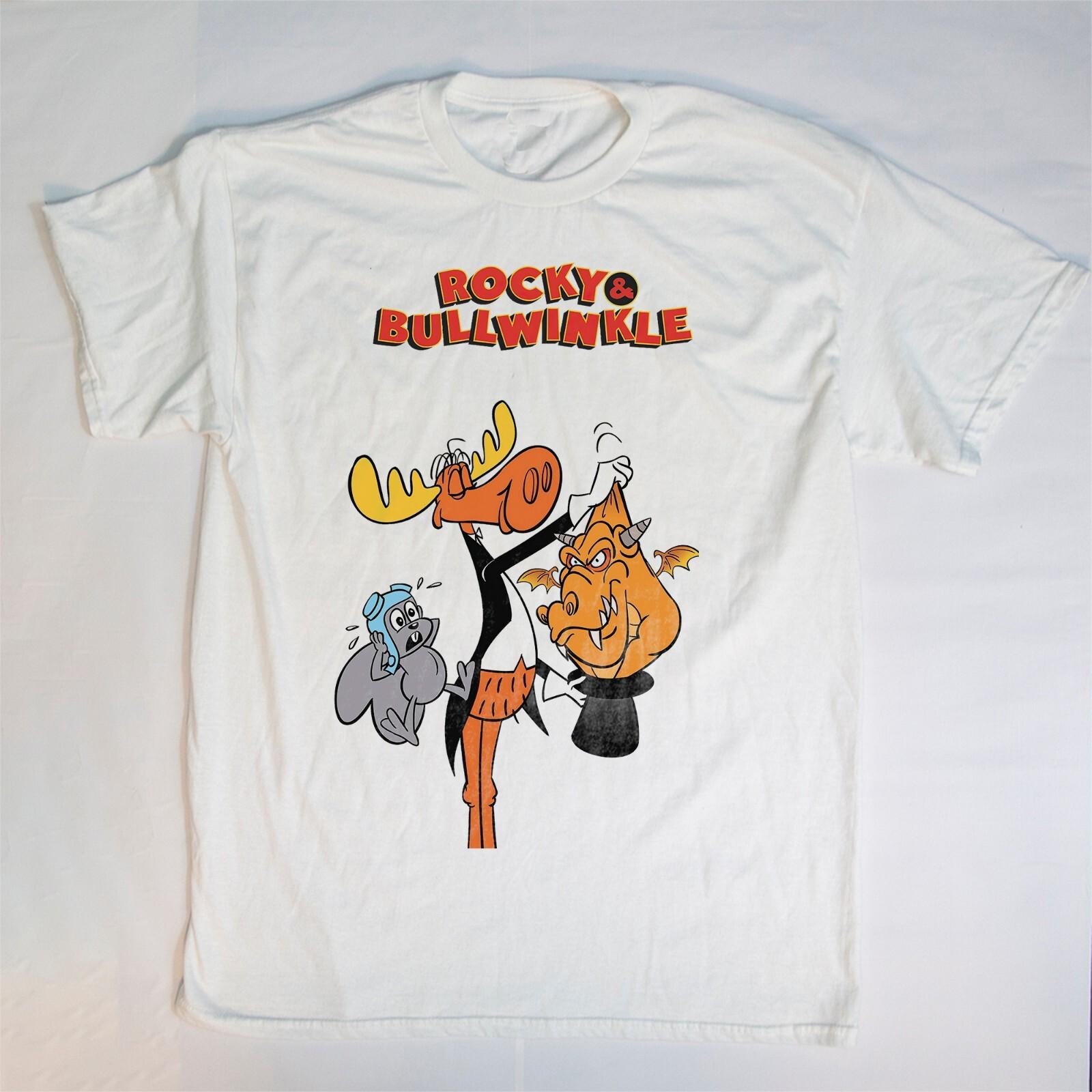The Rocky and Bullwinkle and Friends Movie White Unisex T-shirt Size S-5XL M
