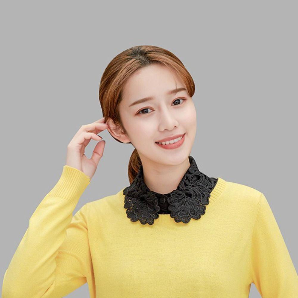 Clothes Accessory Detachable Fake Collar Lace White Black False Collar Neckline Women Girls