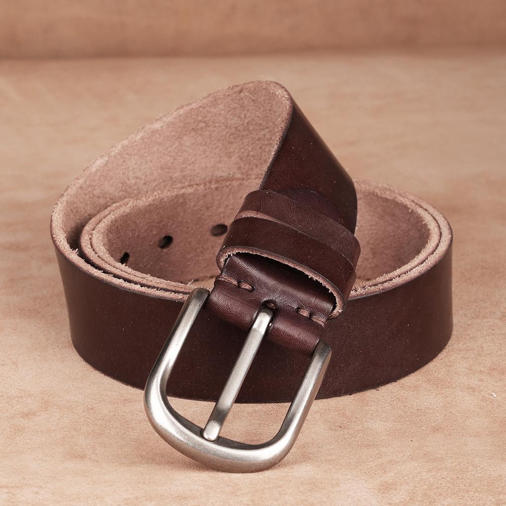 Belt First Layer Cowhide Genuine Leather Business Tree Paste Leather Pin Buckle Retro Belt Middle-Aged And Young Men'S Belt