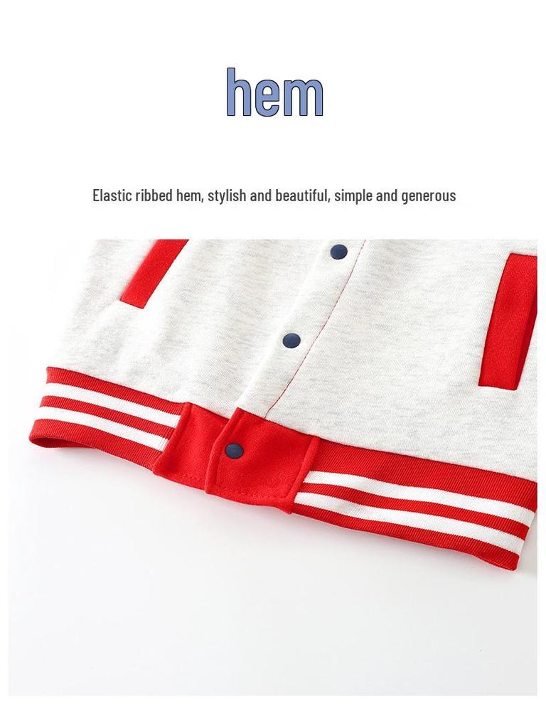 2024 Frühling/Herbst Kinderjacke im Baseballstil: Dick, Lässig, Modisch für Jungen & Mädchen, Größen für Mittelgroße & Große Kinder