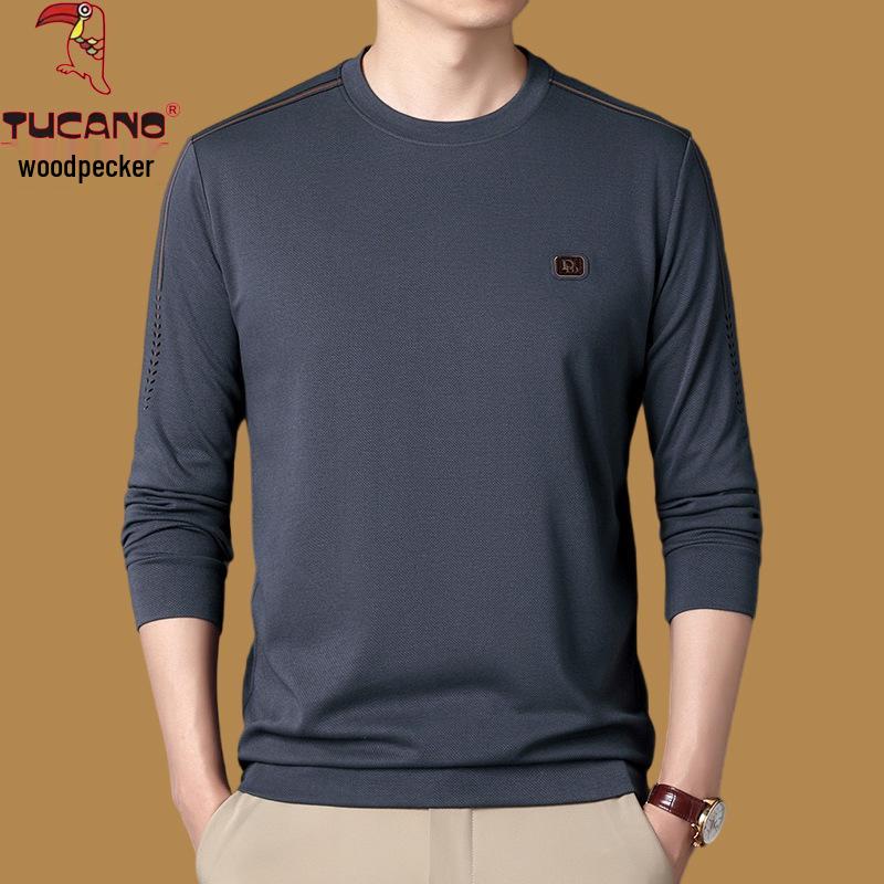 Woodpecker Men's Autumn Long Sleeve Round Neck Casual Base Shirt