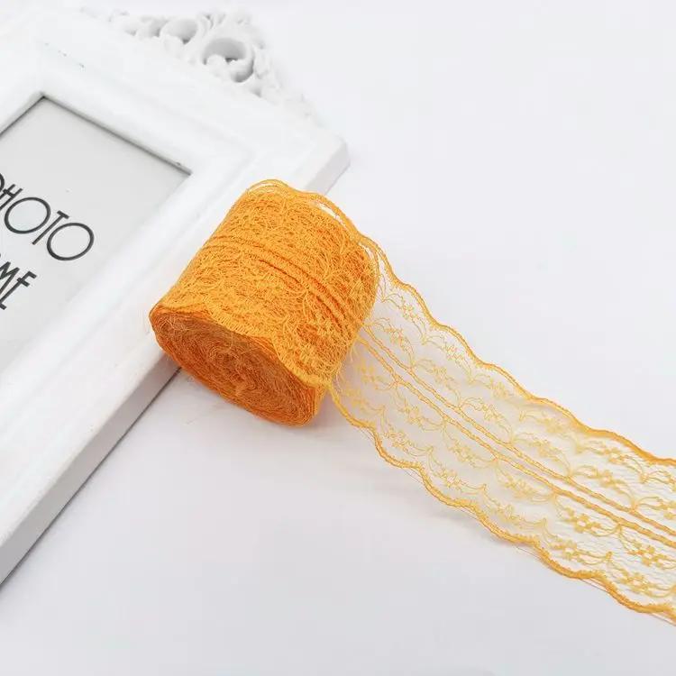 10Meters/Roll 4.5CM Red Black Blue Embroidery Lace Ribbon DIY Apparel Sewing Fabric Wedding Christmas Halloween Gift Decoration