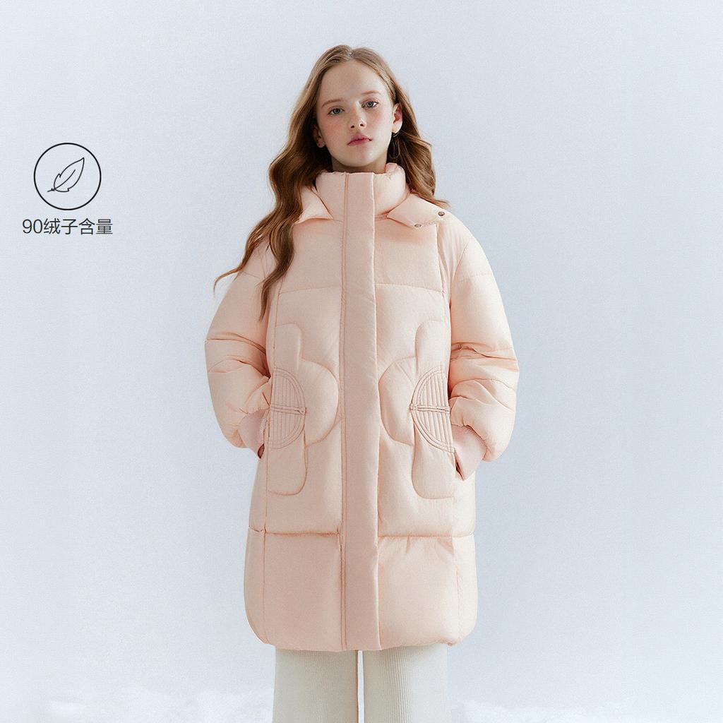 Girls' Hooded Down Jacket - Winter Warm Casual Jacket