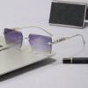 Men's Retro Leopard Frameless Sunglasses with Square Frame - Anti-UV and Strong Light Protection