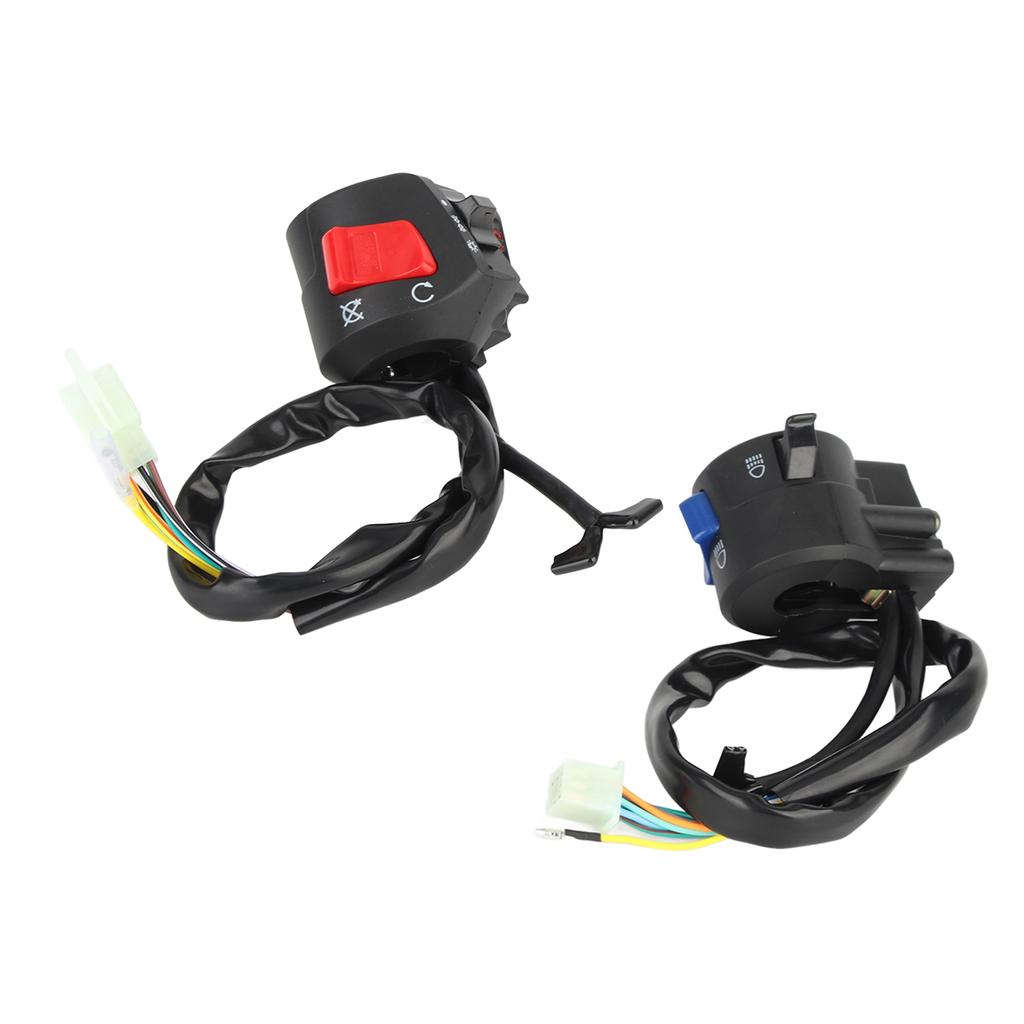 1 Pair Motorcycle 7/8inch Left and Right Handlebar Mount Switch with Horn and Ignition Control