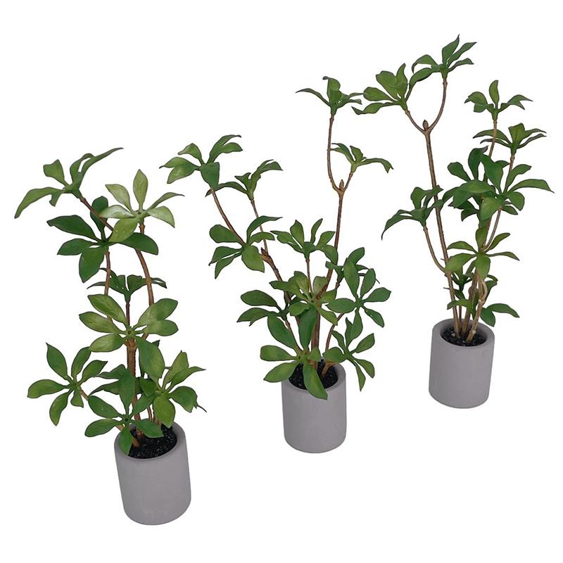 1:6 Dollhouse Miniature Potted Plant Green Leafed Plant Pot Bonsai Home Garden Decor Toy Doll House Accessories