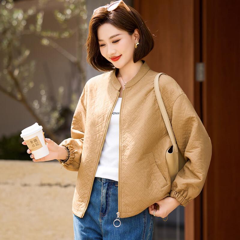 

Mid-Aged Women s Casual Baseball Jacket 3XL
