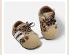 Spring 2026 Girls' Retro Leopard Print Baby Walker Shoes - Ugly Cute, Color Block Design.
