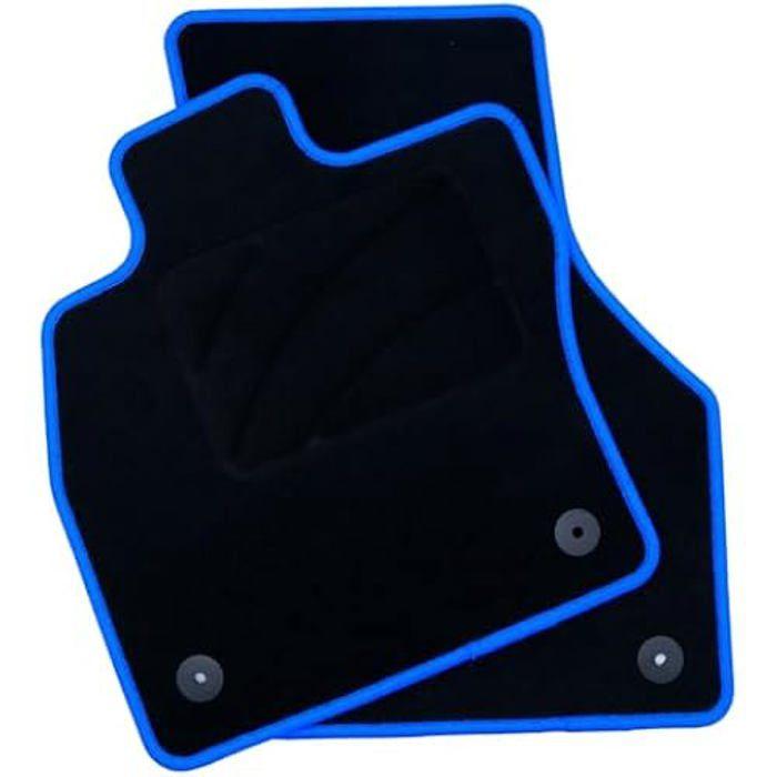 Tapis De Sol - Volkswagen - Golf VII - 5 Pièces - Velours Et Polypropylène - Bordure Bleue