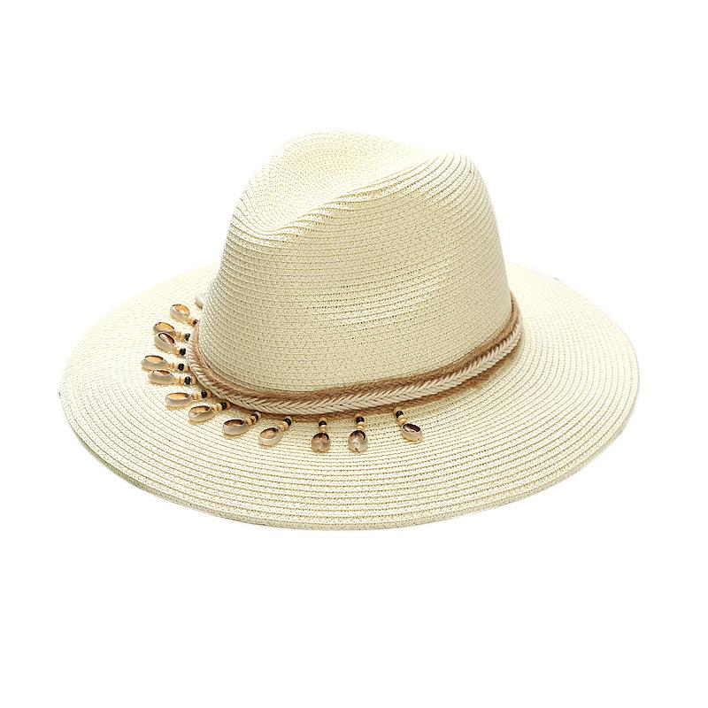 Summer seaside vacation European and American versatile jazz flat top top hat women's beach sun protection shade outdoor travel straw hat