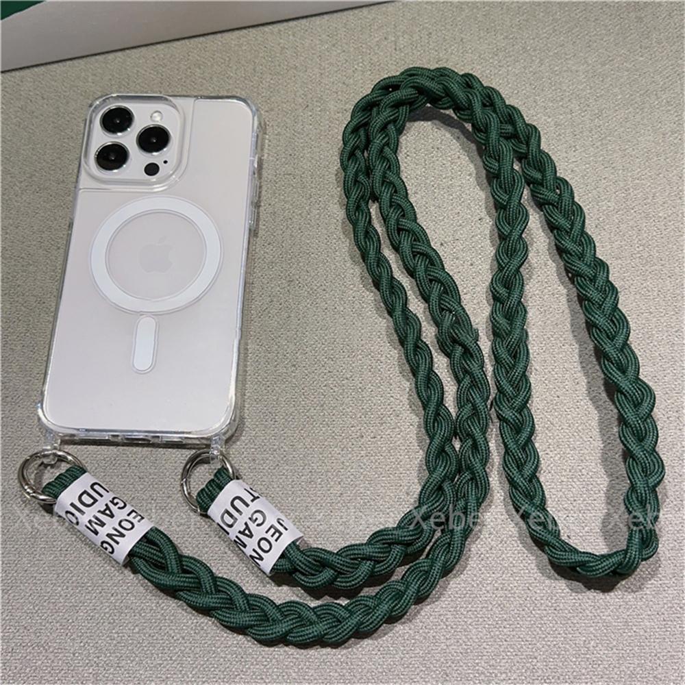 Crossbody Necklace Lanyard For Magsafe Magnetic Wireless Charging Case For iPhone 17 Air 16 15 11 12 13 14 Pro Max Clear Cover