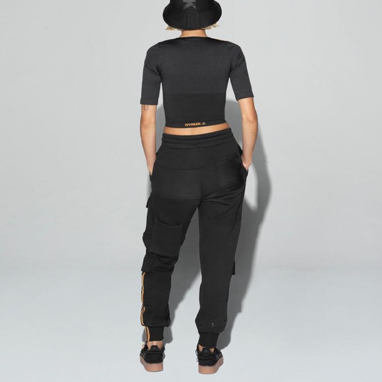 Adidas Originals, Ivy Park Adidas Originals Clover X Ivy Park Co-Branded Cargo Pants Unisex Bottoms Black H38828