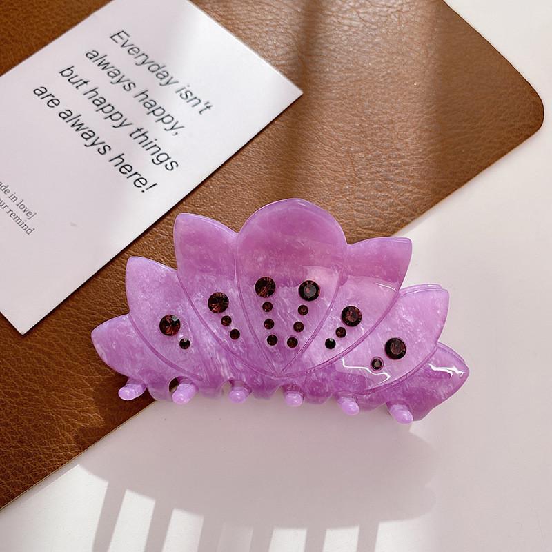

Trendy Geometric Acetate Hair Clip With Elegant Rhinestones In Four Stunning Colors Purple9cm