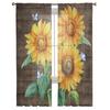 Farm Flower Sunflower Butterfly Tulle Curtain Voile Transparent Tulle for Bedroom Living Room Kitchen Sheer Window Curtains