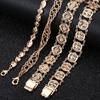 10MM 12MM Big Wide For Women Men Bracelet 585 Rose Gold Color Double Weaving Rolo Cable Curb Link Catenary Chain Jewelry CBB01