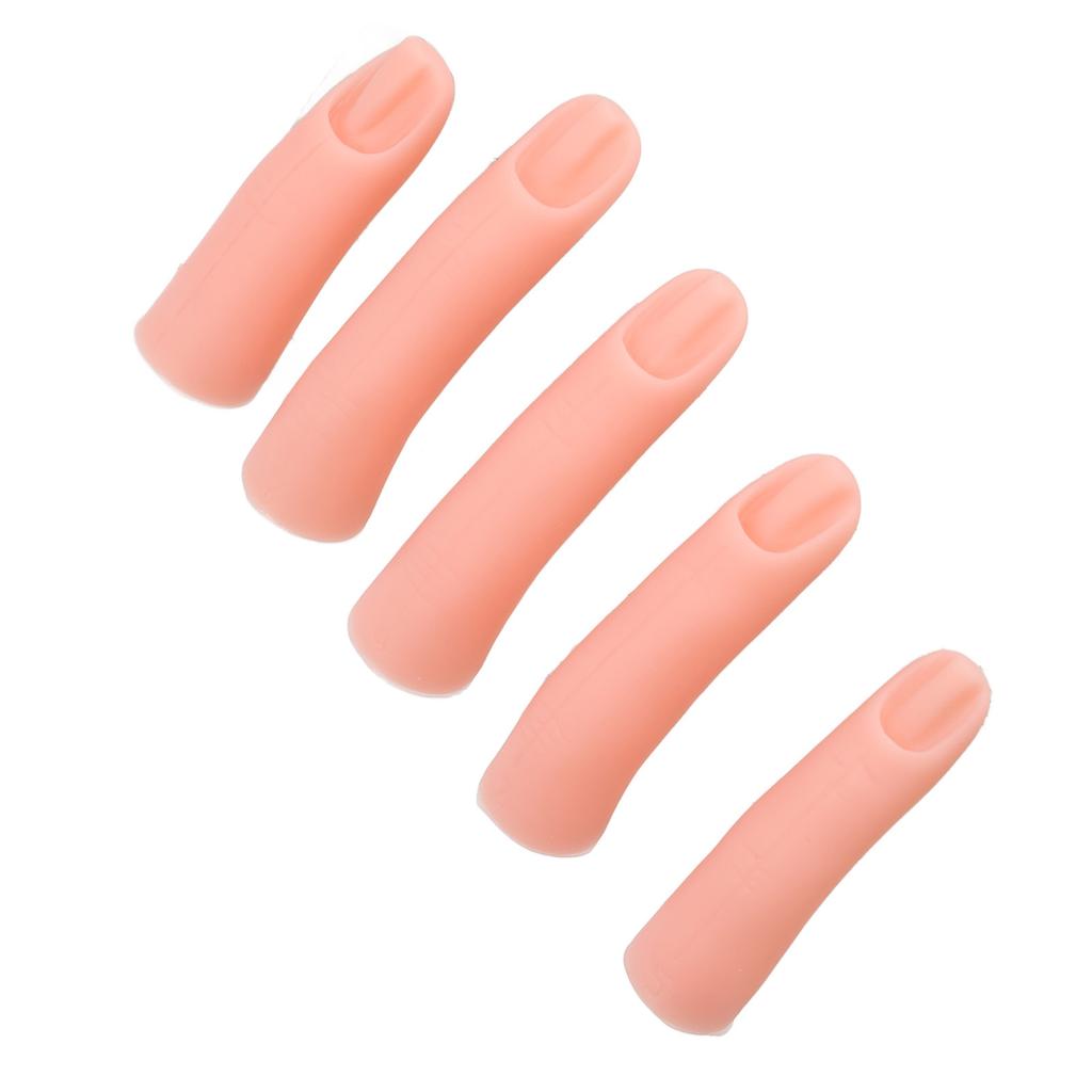 5pcs Nail Art Practice Fake Finger Professional DIY Soft Silicone Training Finger Model with Magnet