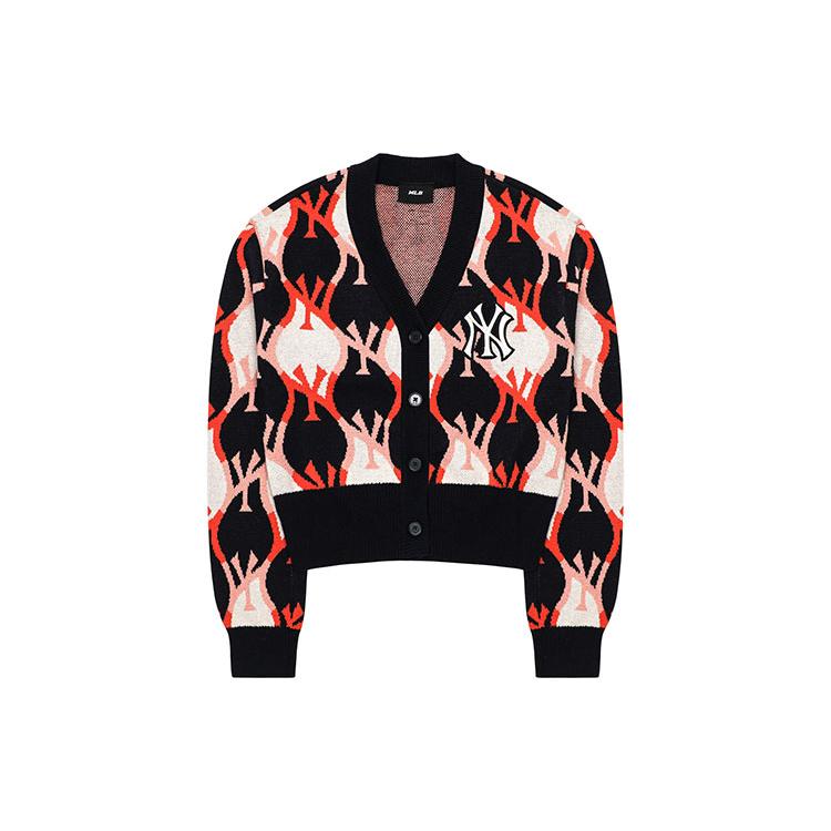 New MLB Old Flower Sweaters Women's Dark Marine Blue 3FKCY0124-50NYD