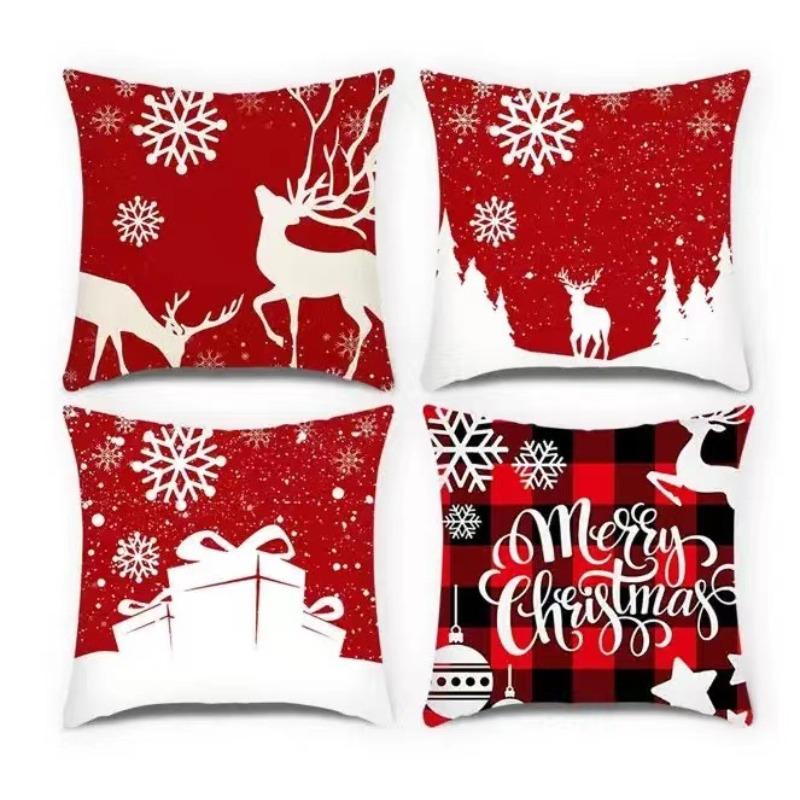 New Christmas Pillow 4 Combination Picture Pillow Cushion Pillowcase Home Office Pillowcase