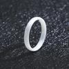 3mm Ceramic Wedding Band for Women Minimalist Black White Stackable Hypoallergenic Ring Gift