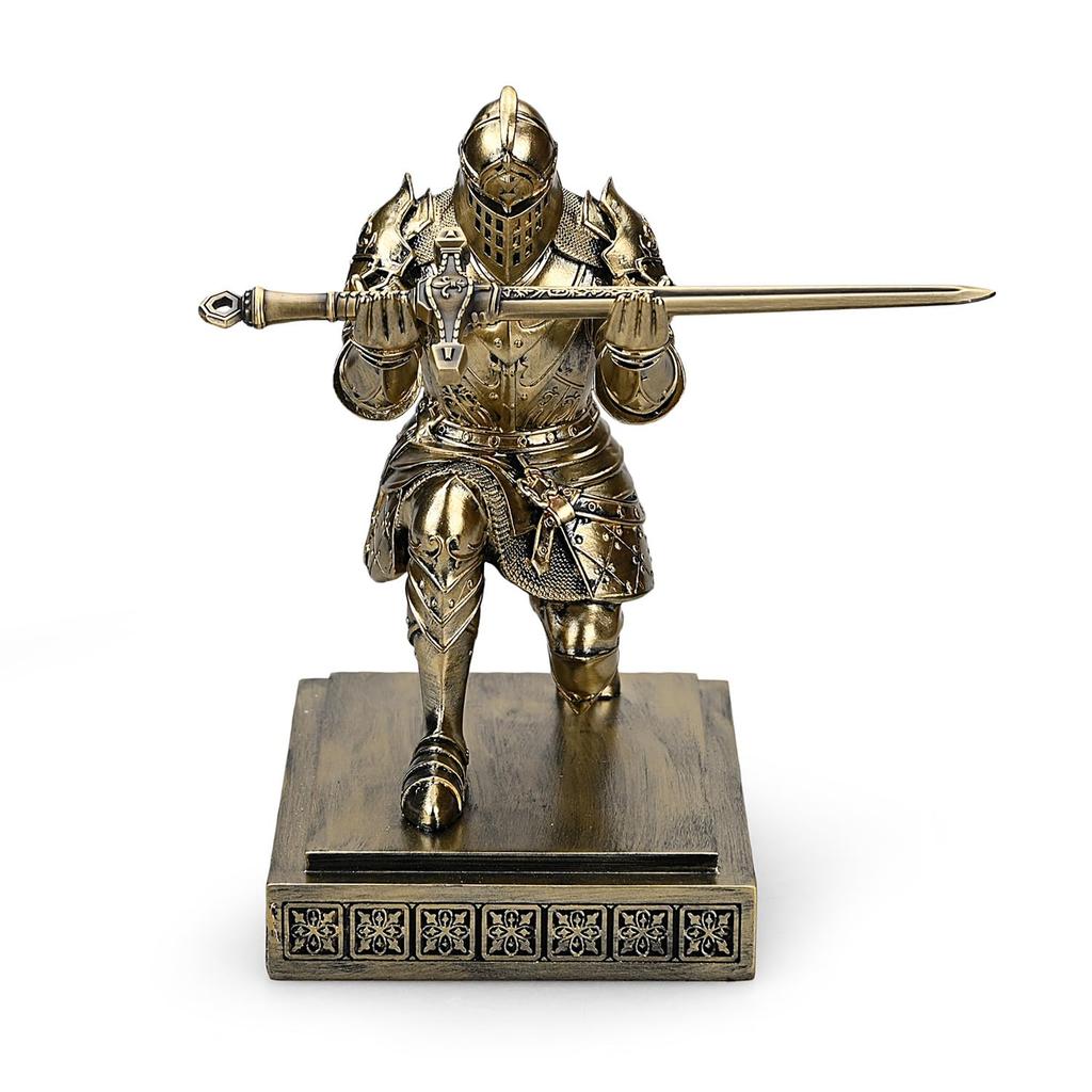 HDMbigmi Guard Knight Pen organizér na pero a pryskyřičná tužka dárek do kanceláře nebo domácnosti královský držák, stojan, příslušenství, držák, (Bronz)