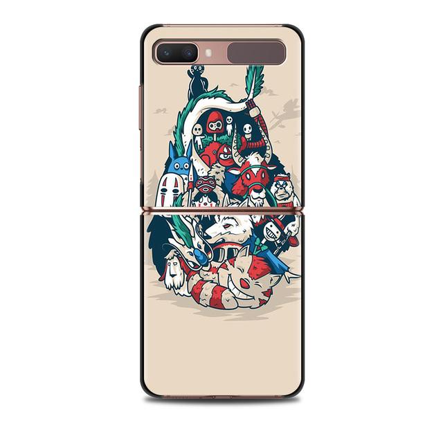Studio Ghibli Spirited Totoro pouzdro na smartphone pro Samsung Galaxy Z Flip 3 5g zadní pouzdro na počítač Hard Capa Shell Hard Cover Fundas