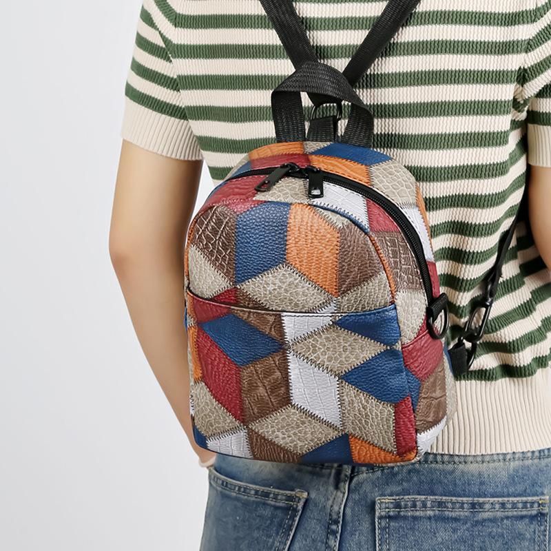 New delivery retro contrasting color messenger bag retro style contrasting color retro backpack