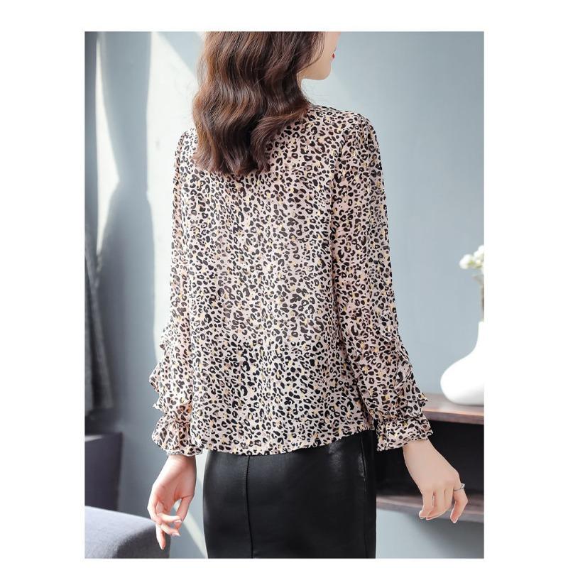 Floral Chiffon Blouse Women's Spring Summer New Arrival Fashionable and Versatile Mom's Outfit