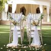 Chiffon Chair Sashes Wedding Aisle Decorations 9Ft Wrinkle-Free Draping Fabric for Ceremony Reception Party Banquet Decoration