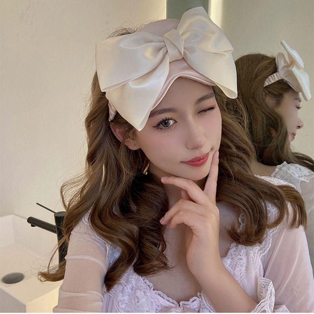 Fashion Silk Sleep Eye Mask Bow Sleeping Eye Patch Portable Shading Sleeping Mask  Travel