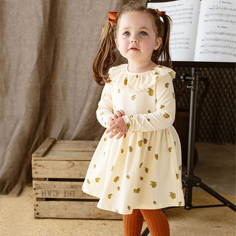 Cute Cotton Baby Dresses Casual Long Sleeve Toddler Girl Dress Spring Summer Kids Clothing