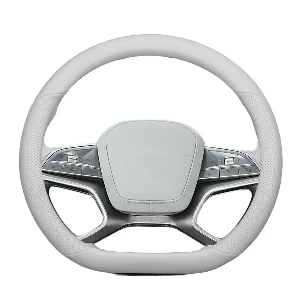 Läder Rattöverdrag För BYD Sealion 7 2025 2025 Andningsbart Halkfritt Bilrattsskydd Tillbehör 1 ST V6R8