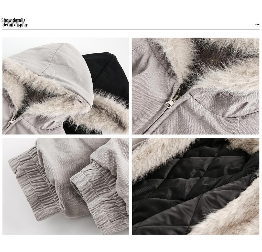 Winter 2025 Men's Plus Velvet Thickened Fur Collar Cotton Jacket - Warm Couple Style