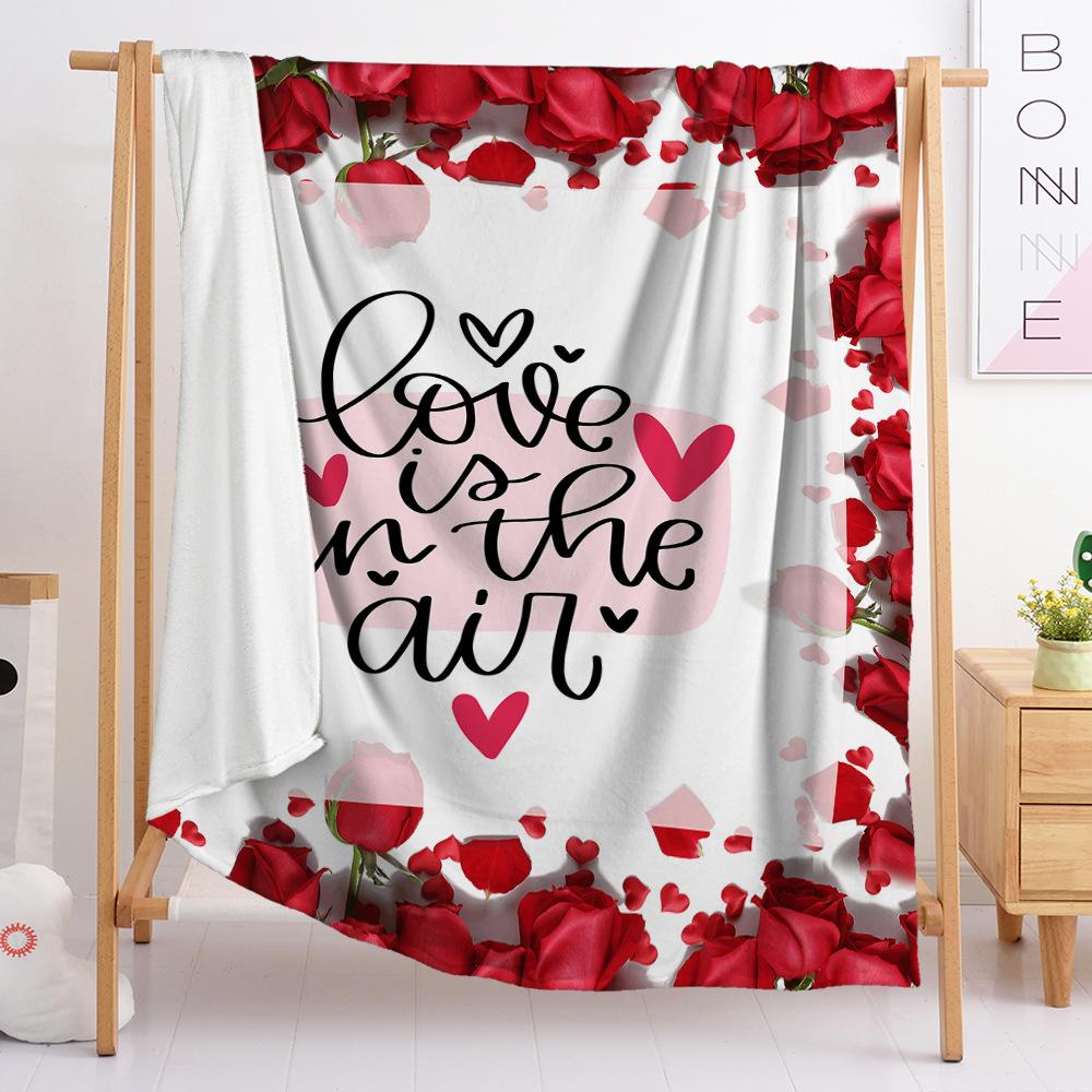 Valentine'S Day Blanket Love Flannel Blanket Autumn Spring Autumn European And American Sizes